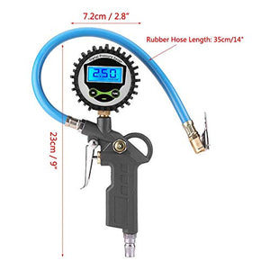 Manometro Pressione Pneumatici Digitale, 220PSI Gonfiatore LCD Pistola... - Ilgrandebazar
