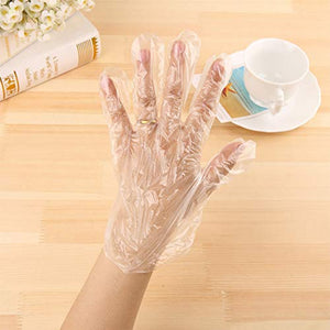 Confezione da 400 guanti monouso in plastica trasparente, monouso, per...