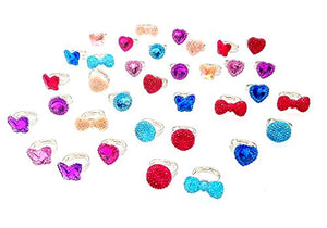 JZK 36 Regolabili Gemstone Cristallo Anelli Gioco per Bambina - Ilgrandebazar