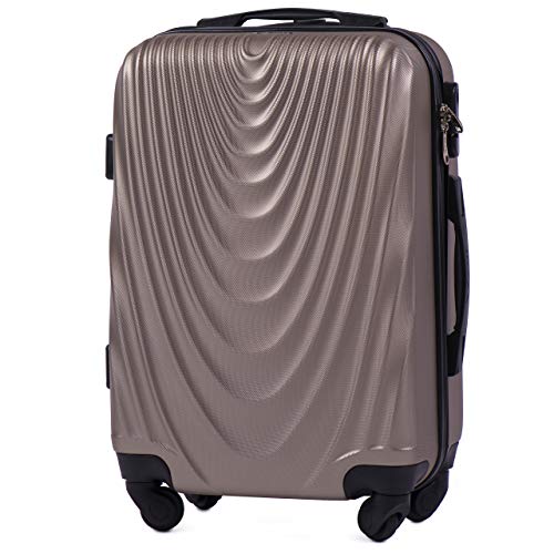WINGS LUGGAGE Carrello Spazioso - Valigia Leggera Per S 55x38x22, Champagne