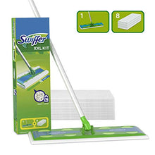 Carica l'immagine nel visualizzatore di Gallery, Swiffer Starter Kit XXL Scopa con 1 Manico + 8 Panni di Ricambio, per...