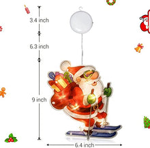 Carica l'immagine nel visualizzatore di Gallery, SIXIUDIA Luci Appese A Ventosa di Natale， Lampade di Natale LED Finestra Appeso Luci,Giardino, Interna Esterno Decorazione della Parete Ornamenti Decorativi Appesi （Sciare Babbo Natale）