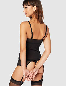 Marchio Amazon - Iris & Lilly Corsetto in Pizzo Donna 50, Nero (Scooter) - Ilgrandebazar