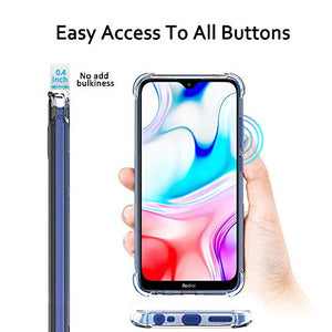 QHOHQ Cover per Xiaomi Redmi 8, Custodia Trasparente Gel Silicone