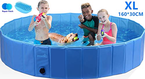 Pecute Piscina per Cani Grande e Media XL: 160x30cm, Blu
