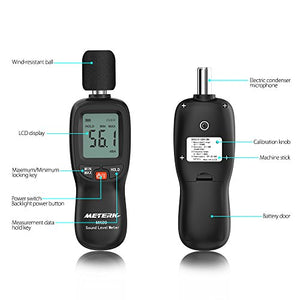 Fonometro Meterk Gamma 30-130dB a Risposta Rapida Ampio Schermo... - Ilgrandebazar