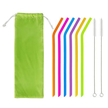 Carica l&#39;immagine nel visualizzatore di Gallery, Silicone Cannucce Riutilizzabile Colorato Cannuccia Ecologico Senza BPA...