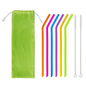 Silicone Cannucce Riutilizzabile Colorato Cannuccia Ecologico Senza BPA...