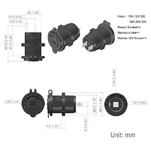 Enisina Presa accendisigari DC 12V-24V 120W per Barca, Auto, motocicletta,...