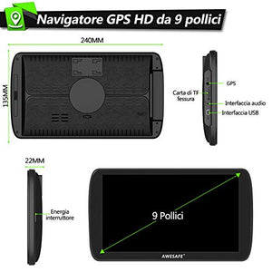 AWESAFE Navigatore Camion 9 Pollici 2020 Bluetooth GPS Navigatore...