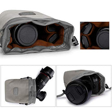 Carica l&#39;immagine nel visualizzatore di Gallery, S-ZONE Borsa per Fotocamera Morbida Inserto DSLR Large, Grigio chiaro