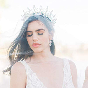 Makone Tiara Nuziale di Cristallo Strass Corona Sliver - Ilgrandebazar