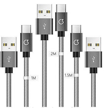 Carica l&#39;immagine nel visualizzatore di Gallery, Gritin Cavo USB C [3 Pezzi: 1m, 1.5m, 2m] Nylon 1m+1.5m+2m, Grigio - Ilgrandebazar