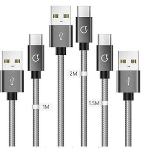 Gritin Cavo USB C [3 Pezzi: 1m, 1.5m, 2m] Nylon 1m+1.5m+2m, Grigio - Ilgrandebazar
