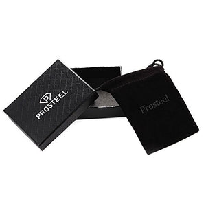 PROSTEEL Uomo Bracciale a Catena Cubana Incisione, Acciaio Argento - Ilgrandebazar