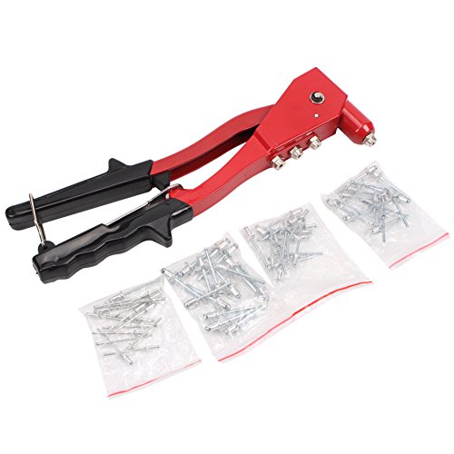 CCLIFE Rivettatrice a pinza, in alluminio, 4 testine, con rivetti forniti in... - Ilgrandebazar