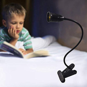 Portalampada E27 per Lampada da Tavolo con Clip, Nero