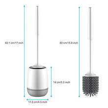 Carica l'immagine nel visualizzatore di Gallery, Scopino per WC, Spazzolone WC Silicone, EWEIMA Scopettino WC con Supporti ad Asciugatura Rapida, Scovolino WC in Silicone Morbido, Montaggio Parete/in Piedi, Set di Spazzole per WC in Silicone, Grigio