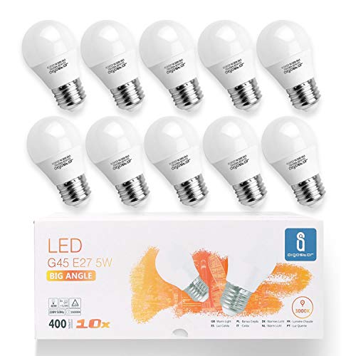 Lampadine LED G45 E27 5 W (Sostituisce 35 W), Luce 5W Calda 10 Pezzi