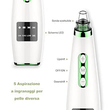 Carica l'immagine nel visualizzatore di Gallery, Aspiratore Punti Neri Professionale Rimozione di Comedone Viso Pulitore dei Pori Vacuum Ricaricabile USB Display a Schermo 5 Testine per Estrattore Comedone Brufoli Grasso 7 Aghi per l'Acne