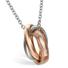 Carica l&#39;immagine nel visualizzatore di Gallery, Flongo Coppia collana amante Lui &amp; Lei,&quot;His Queen y Her King&quot;, Acciaio - Ilgrandebazar