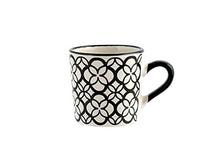Carica l&#39;immagine nel visualizzatore di Gallery, H&amp;H Vhera Set 6 Tazzine Caffè, Stoneware, Bianco/Nero, 90 ml - Ilgrandebazar