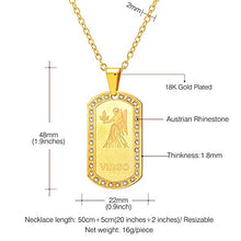 Carica l&#39;immagine nel visualizzatore di Gallery, U7 Collana Pendente Cindolo Dog Tag Zodiacale Zodiaco 06 Vergine - Ilgrandebazar