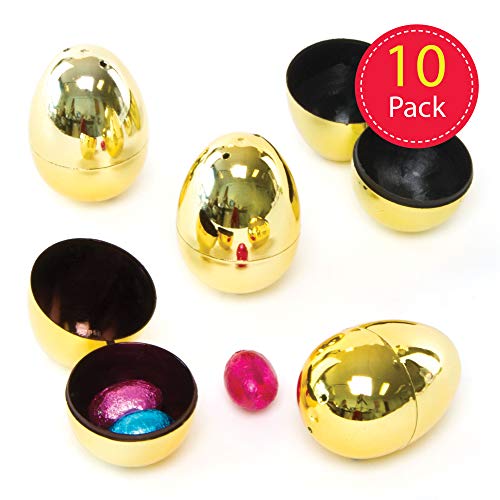 Uova in 2 parti dorate per feste bambini da riempire con dolci per... - Ilgrandebazar