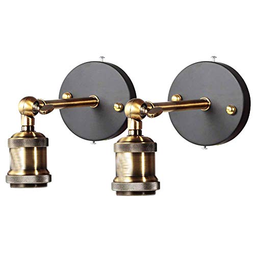 Lampade da parete, E27 Vintage Applique parete Interno Regolabile Testa...