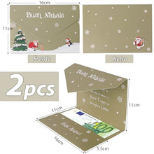 Carica l'immagine nel visualizzatore di Gallery, GEBETTER 2pz Biglietti Portasoldi Natale, Porta Soldi Buon Natale Biglietti Auguri Portasoldi Regalo Natale, 11×16cm