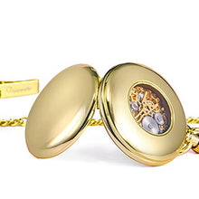 Carica l&#39;immagine nel visualizzatore di Gallery, TREEWETO Orologio da tasca unisex con catena, analogico, Golden057 - Ilgrandebazar