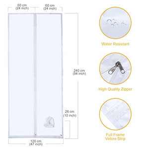 120x240CM Guarnizione Universale per Porte Finestre per Condizionatore Portatile Modello 2022 con Chiusura a Sacco Ferma Tubo – per Tutti Climatizzatori Mobili, Facile da Montare