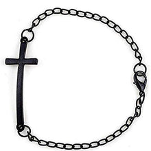 Carica l'immagine nel visualizzatore di Gallery, Legisdream Braccialetto con Croce Nero Gioiello Unisex Idea Regalo per Ogni... - Ilgrandebazar