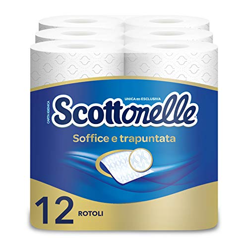 Scottonelle Carta Igienica Soffice e Trapuntata, Confezione da 12 Rotoli - Ilgrandebazar