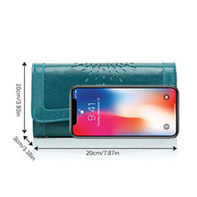 Carica l'immagine nel visualizzatore di Gallery, Portafoglio Pelle Donna, OURBAG Portafogli Donna Grandi, Blu Pavone - Ilgrandebazar