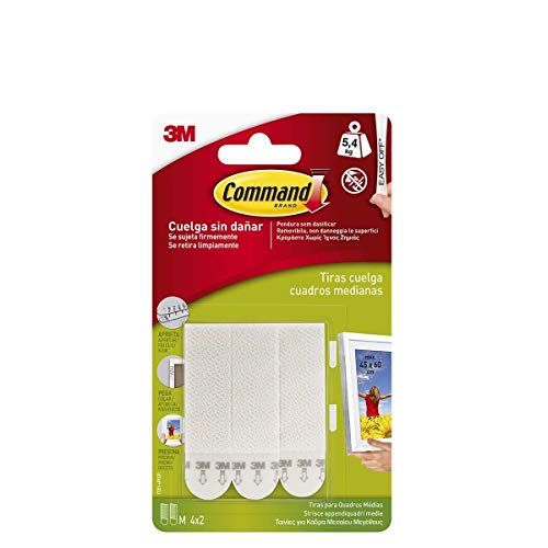 Command 17201 Strisce Appendiquadri misura M-Bianche, M M, Bianco - Ilgrandebazar