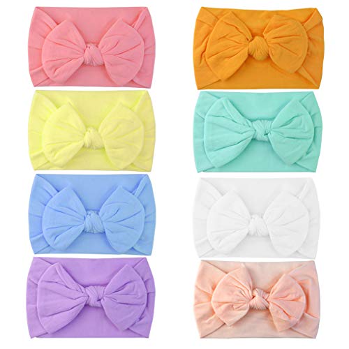8 Pezzi Bambino Fasce Capelli Fascia Elastica Bowknot Neonata Cerchietti... - Ilgrandebazar