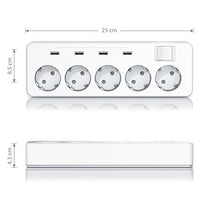 Carica l&#39;immagine nel visualizzatore di Gallery, Bearware - Multipresa elettrica a 5 Vie con 4 x USB 6.0A 30 Watt - 5 Prese - Ilgrandebazar