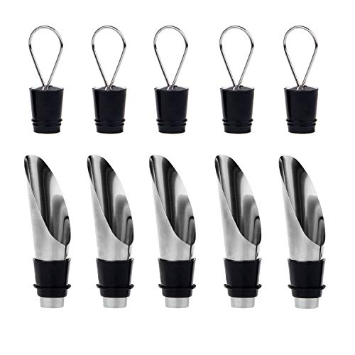 le bottiglie di vino in acciaio inossidabile aerating beccuccio e Pack 5 - Ilgrandebazar