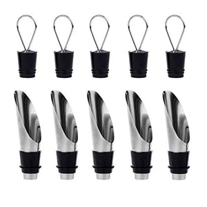 le bottiglie di vino in acciaio inossidabile aerating beccuccio e Pack 5 - Ilgrandebazar