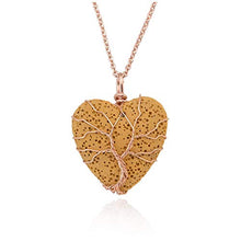 Carica l&#39;immagine nel visualizzatore di Gallery, Jovivi Gioielli Donna Collana con Ciondolo Cuore in Lava Diffusore Giallo - Ilgrandebazar