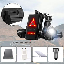 Carica l&#39;immagine nel visualizzatore di Gallery, Running Light Ricaricabile USB, SGODDE Luce Corsa 2 Modi 500 LM Impermeabile...