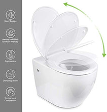 Carica l'immagine nel visualizzatore di Gallery, Amzdeal Copriwater, Sedile WC Universale con Chiusura Ammortizzata, Slow...