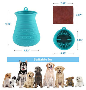 Idepet Pulisci Zampe Cane,Spazzola per Animali Domestici Portatile con Blu - Ilgrandebazar