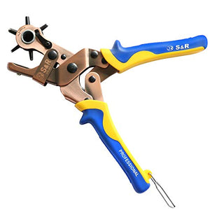 S&R Fustellatrice Buca Cinture Fori Tondi per Cuoio, Pelle, Tela, Tessuti. 6...