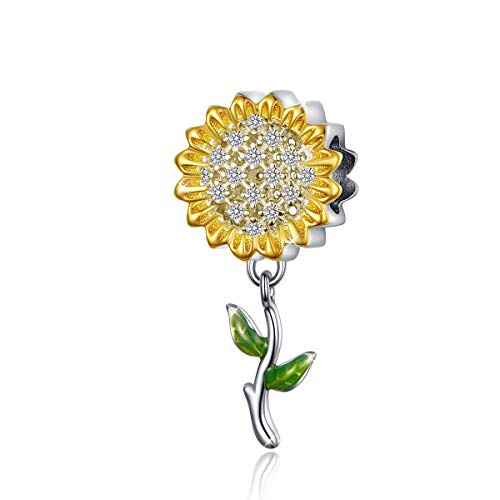 Ciondolo a forma di girasole, in argento Sterling 925, smaltato, per... - Ilgrandebazar