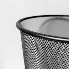 Carica l'immagine nel visualizzatore di Gallery, D.RECT Cestino per la carta | 19L, 27x28cm, forma circolare | In rete| Cestino Gettacarte Metallo| Cestino carta ufficio | Nero