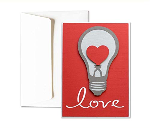 Love - lampadina- cuore - biglietto d'auguri (formato 15 x 10,5 cm) - vuoto... - Ilgrandebazar