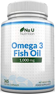 Plusvive  Omega 3 Olio di Pesce da 1000 mg | 365 Capsule Softgel (Fornitura Per 1...