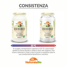 Carica l'immagine nel visualizzatore di Gallery, Olio di Cocco Biologico Vergine 1000 ml. Crudo e Spremuto a Freddo. Organico e Naturale. Bio Nativo e non Raffinato. Origine Sri Lanka. NATURALEBIO